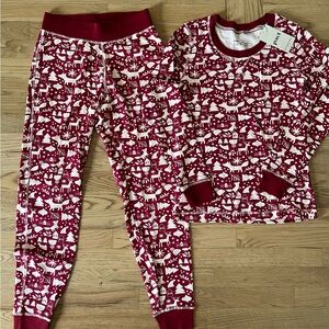 Brand New with tags Pact Long John Pajama Set Holiday Woodland Reindeer Print